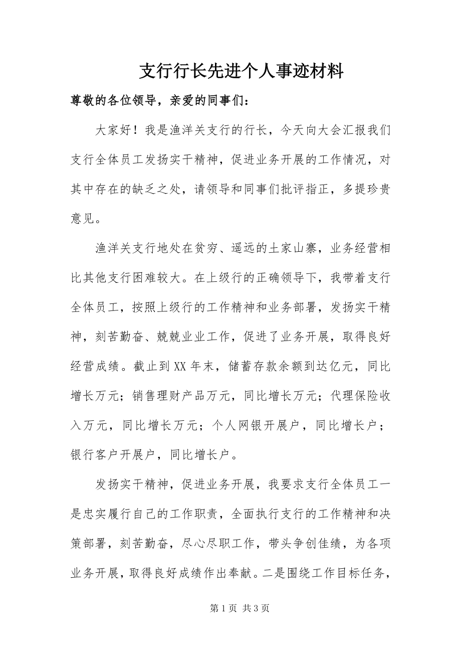 2023年支行行长先进个人事迹材料.docx_第1页