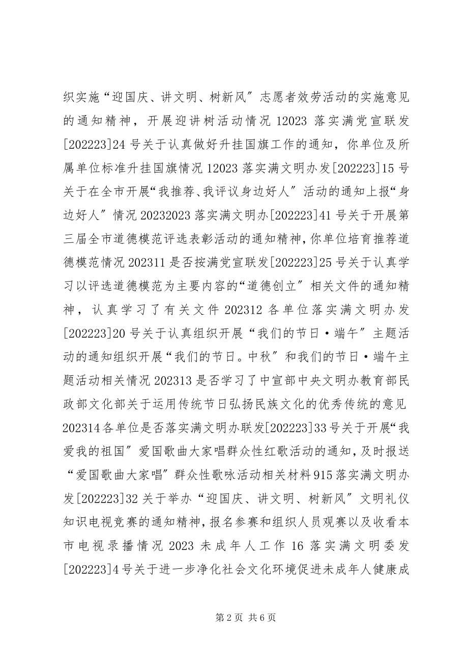 2023年移动通信分公司创建全国文明城市工作自评表.docx_第2页