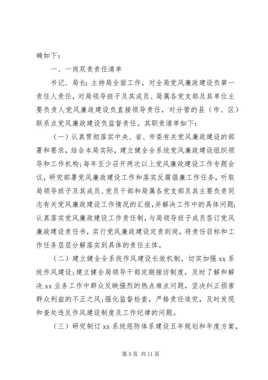 2023年班子成员“一岗双责”目标责任书责任清单新编.docx_第3页