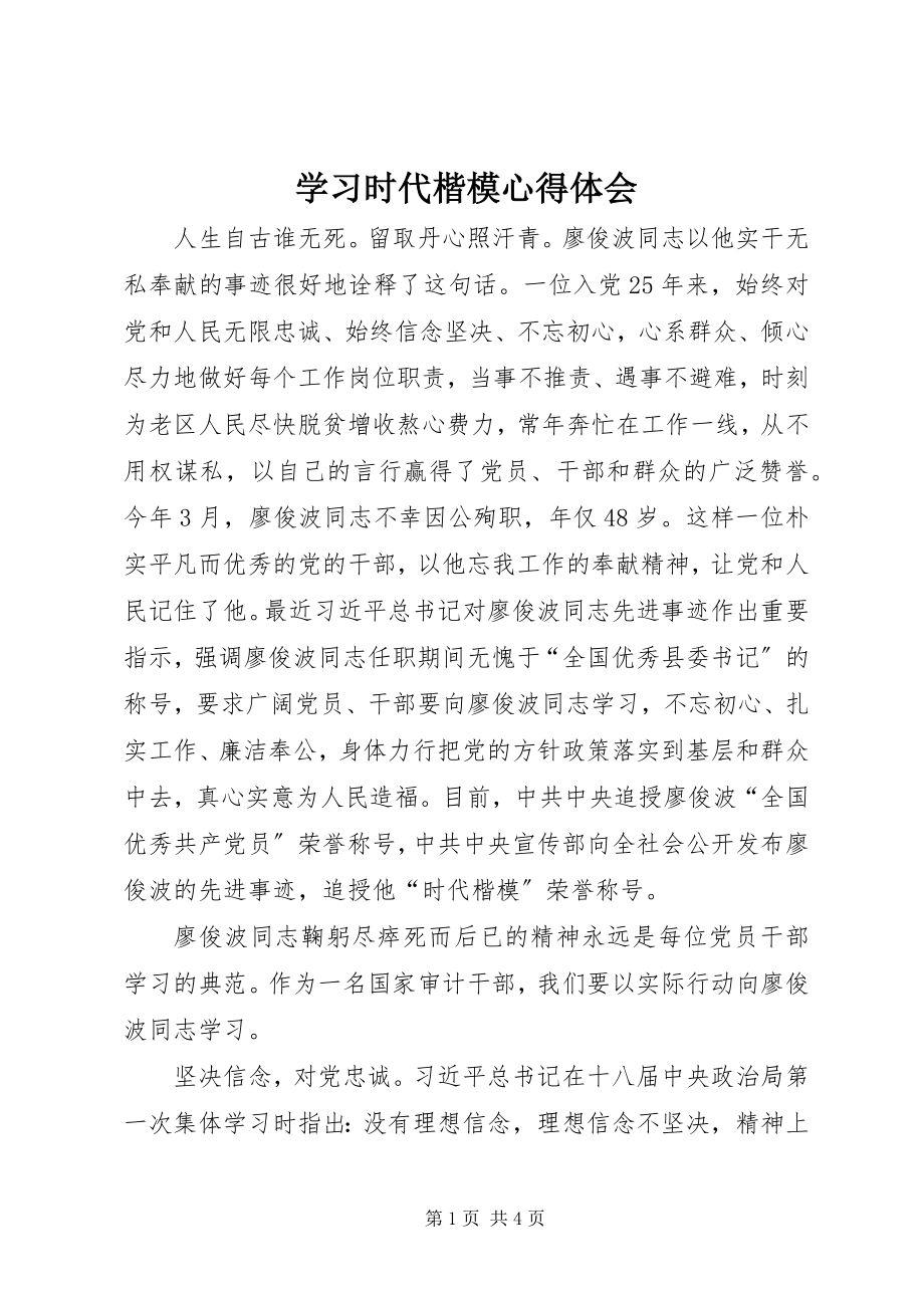 2023年学习时代楷模心得体会.docx_第1页