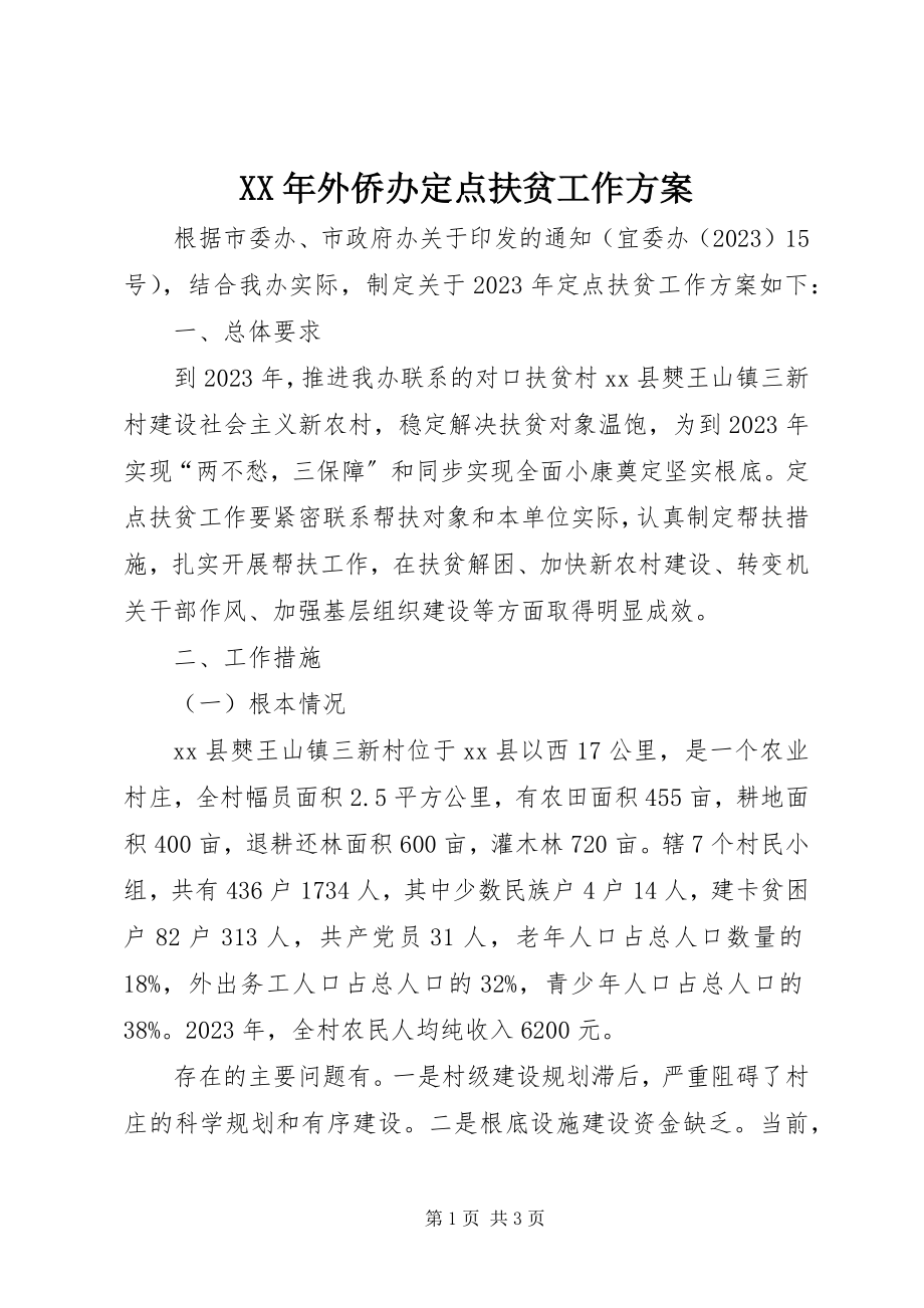 2023年外侨办定点扶贫工作计划.docx_第1页