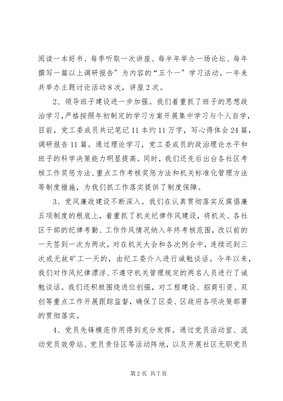 2023年街道工委度组织工作总结.docx_第2页