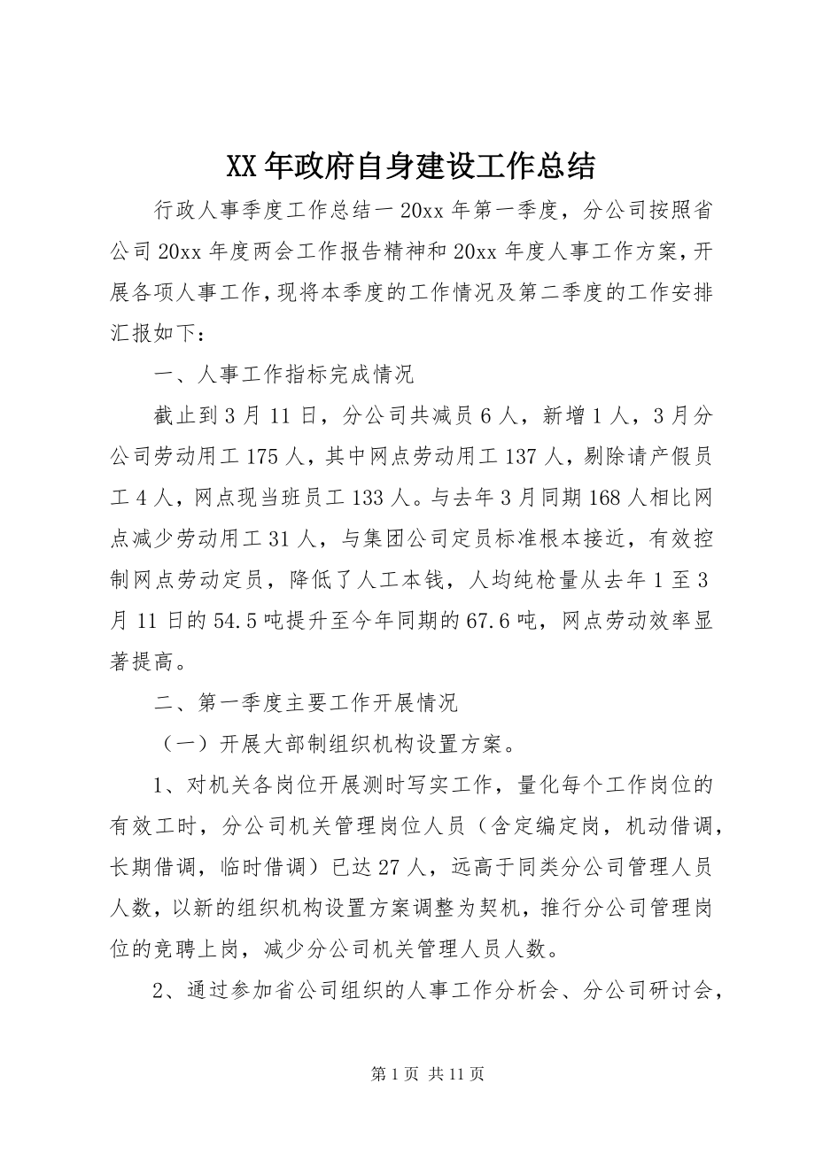 2023年政府自身建设工作总结.docx_第1页