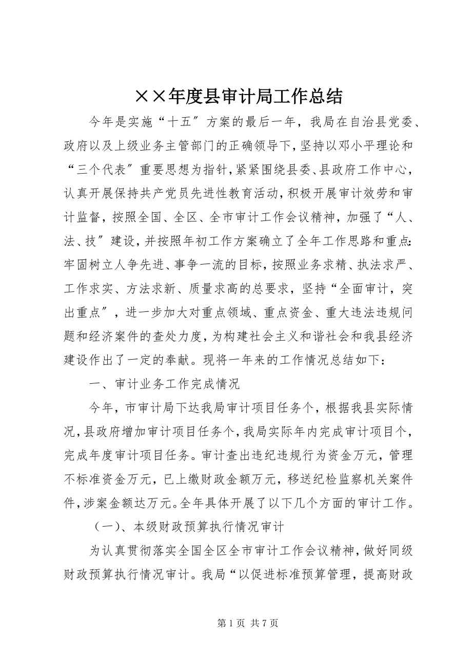 2023年度县审计局工作总结.docx_第1页