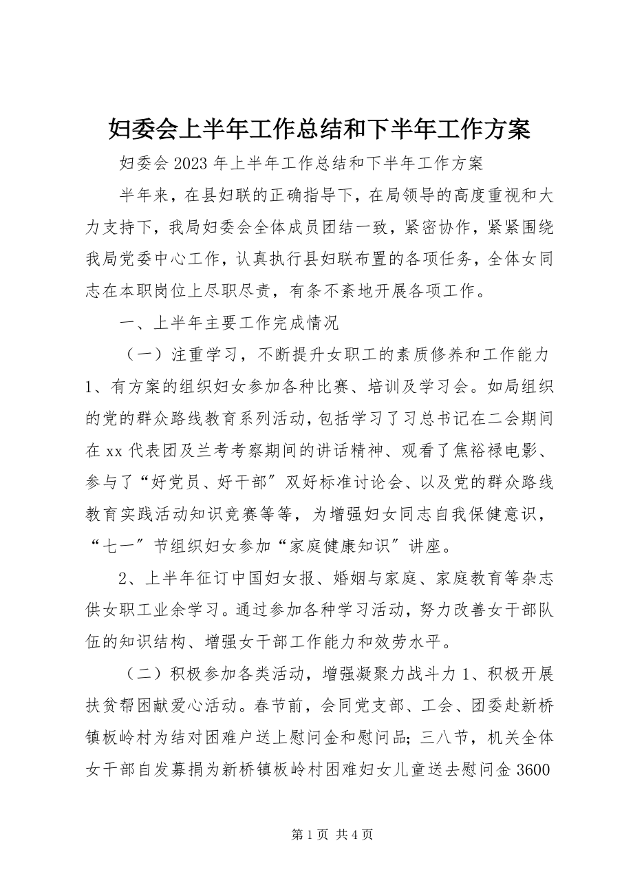 2023年妇委会上半年工作总结和下半年工作计划.docx_第1页