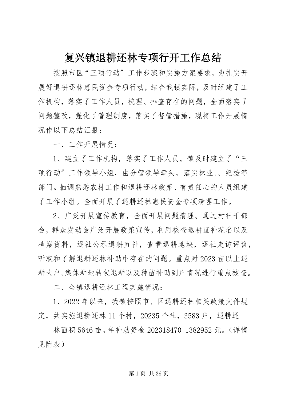 2023年复兴镇退耕还林专项行动工作总结.docx_第1页