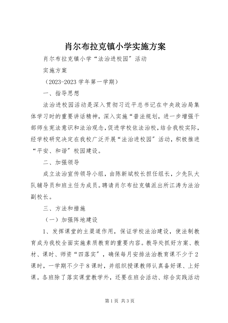 2023年肖尔布拉克镇小学实施方案.docx_第1页