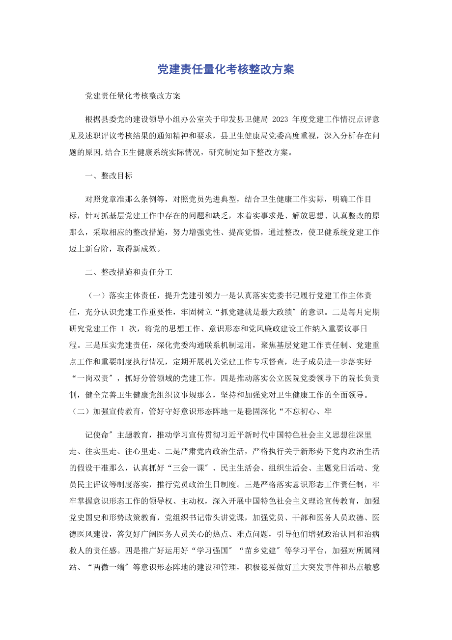 2023年党建责任量化考核整改方案.docx_第1页