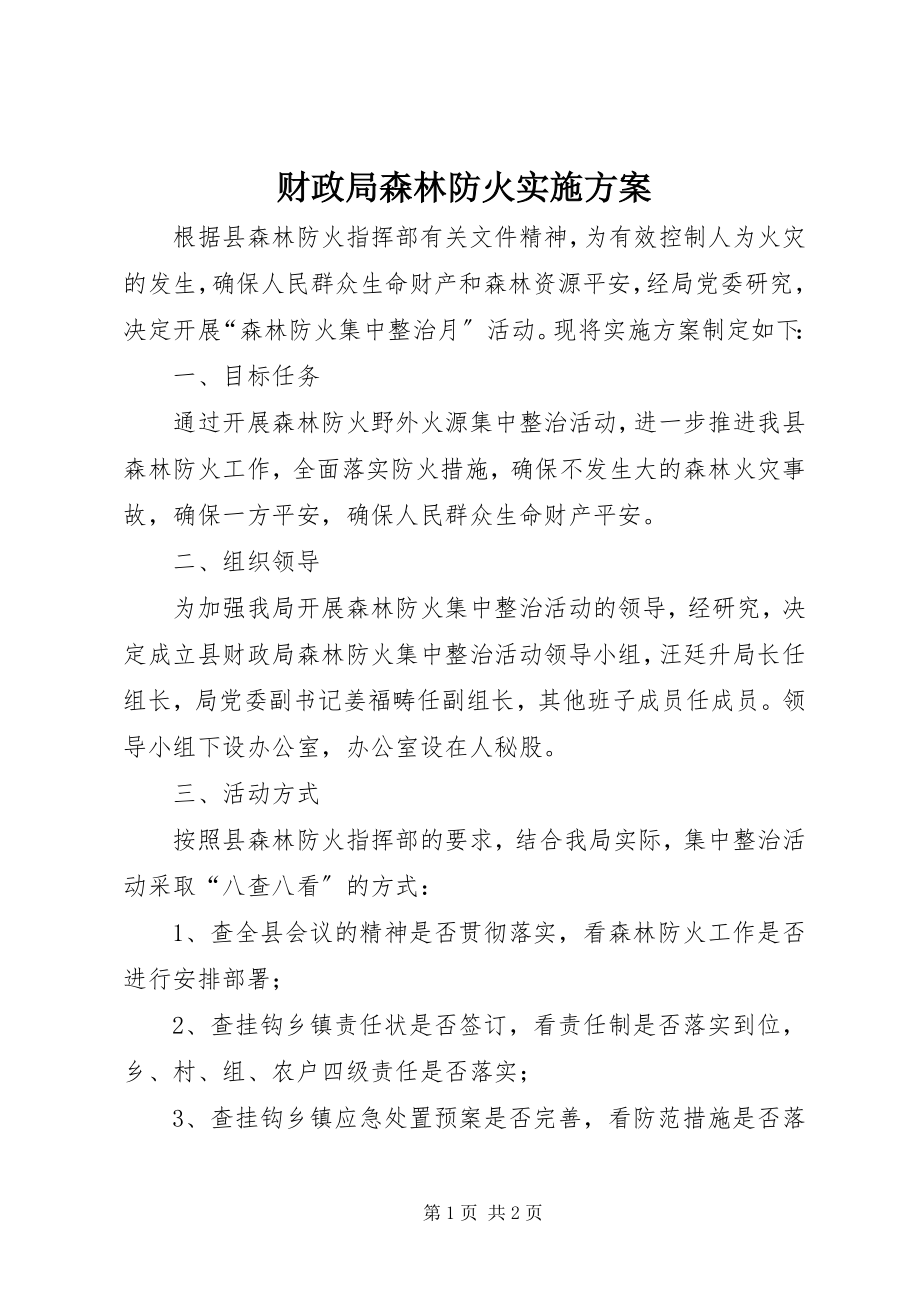 2023年财政局森林防火实施方案.docx_第1页