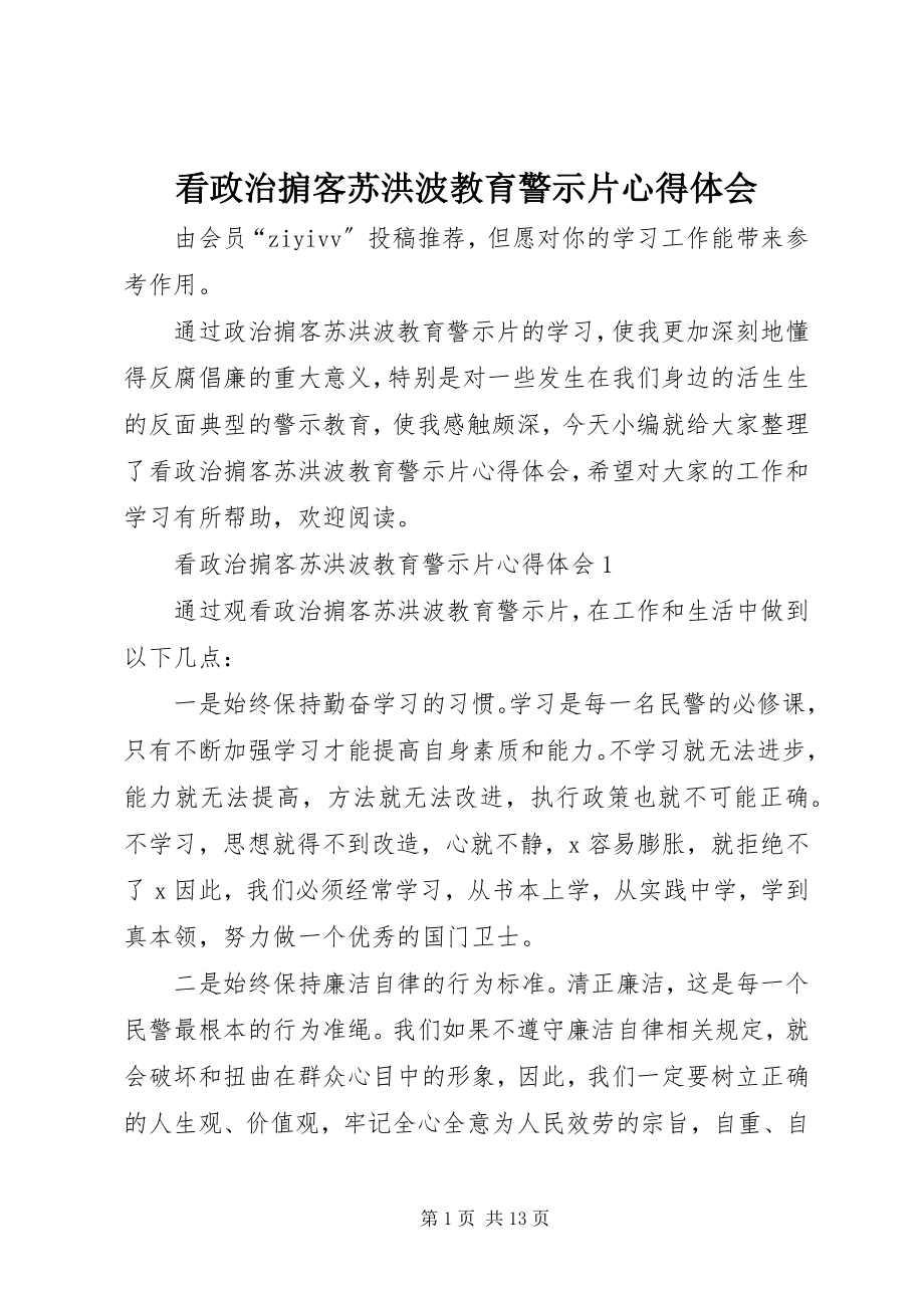 2023年看《政治掮客苏洪波教育》警示片心得体会.docx_第1页