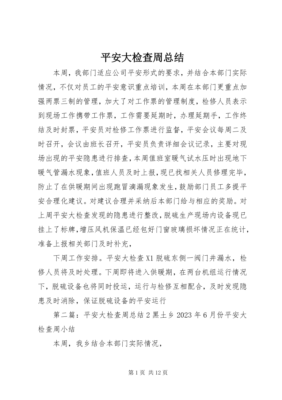 2023年安全大检查周总结新编.docx_第1页