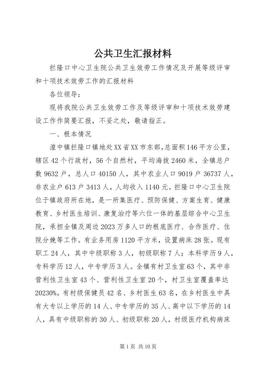 2023年公共卫生汇报材料.docx_第1页