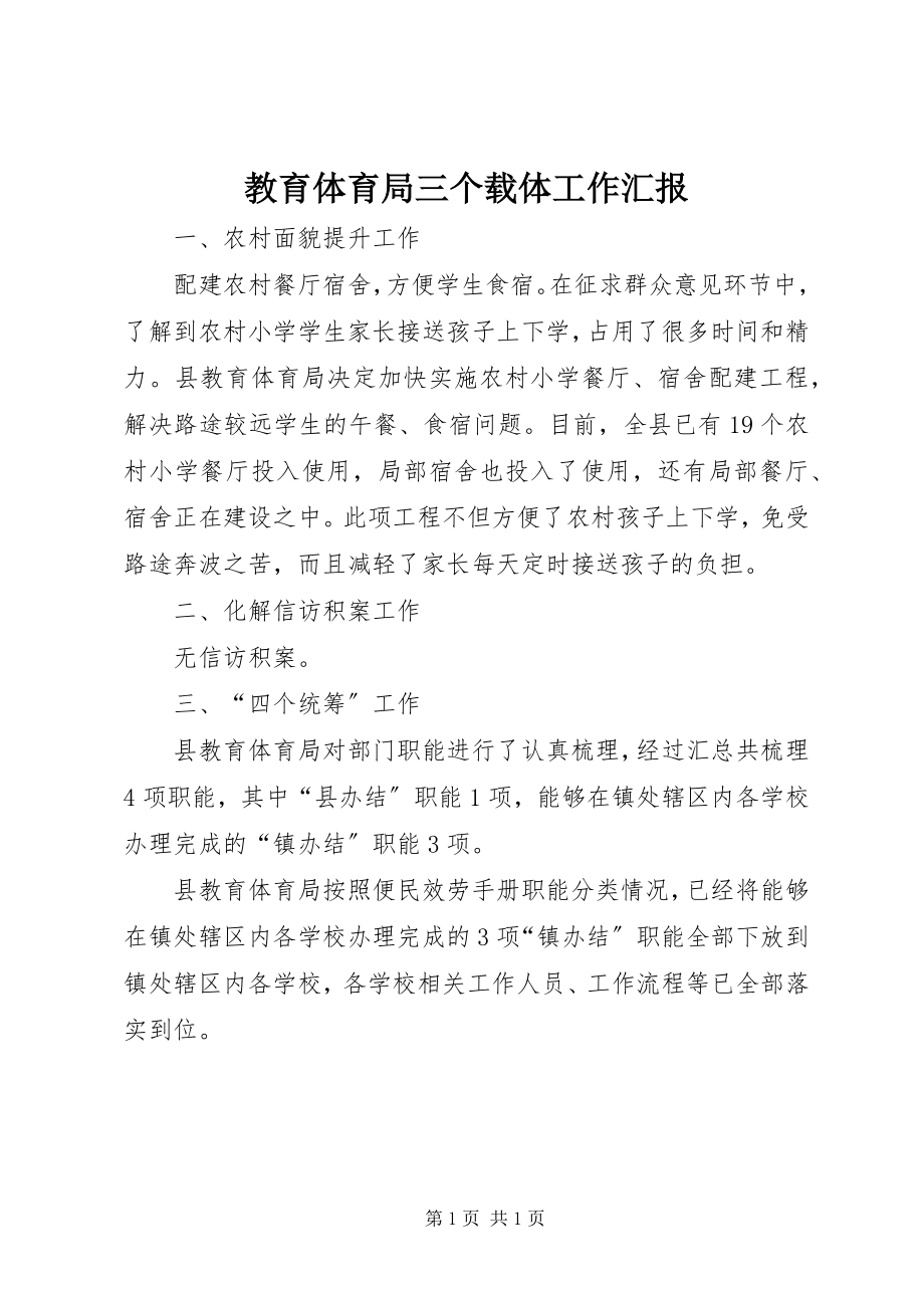 2023年教育局三个载体工作汇报.docx_第1页