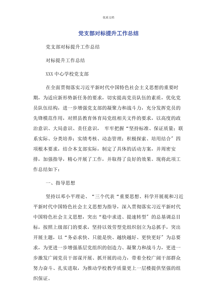 2023年党支部对标提升工作总结.docx_第1页