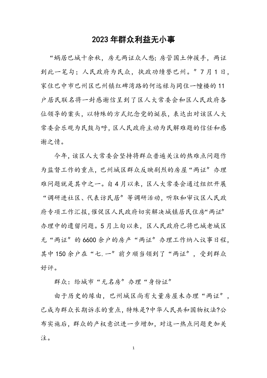 2023年群众利益无小事.docx_第1页