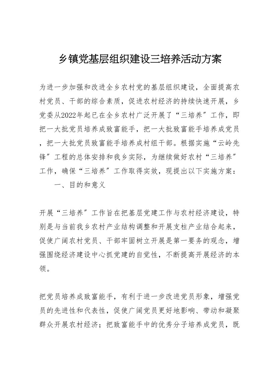 2023年乡镇党基层组织建设三培养活动方案.doc_第1页