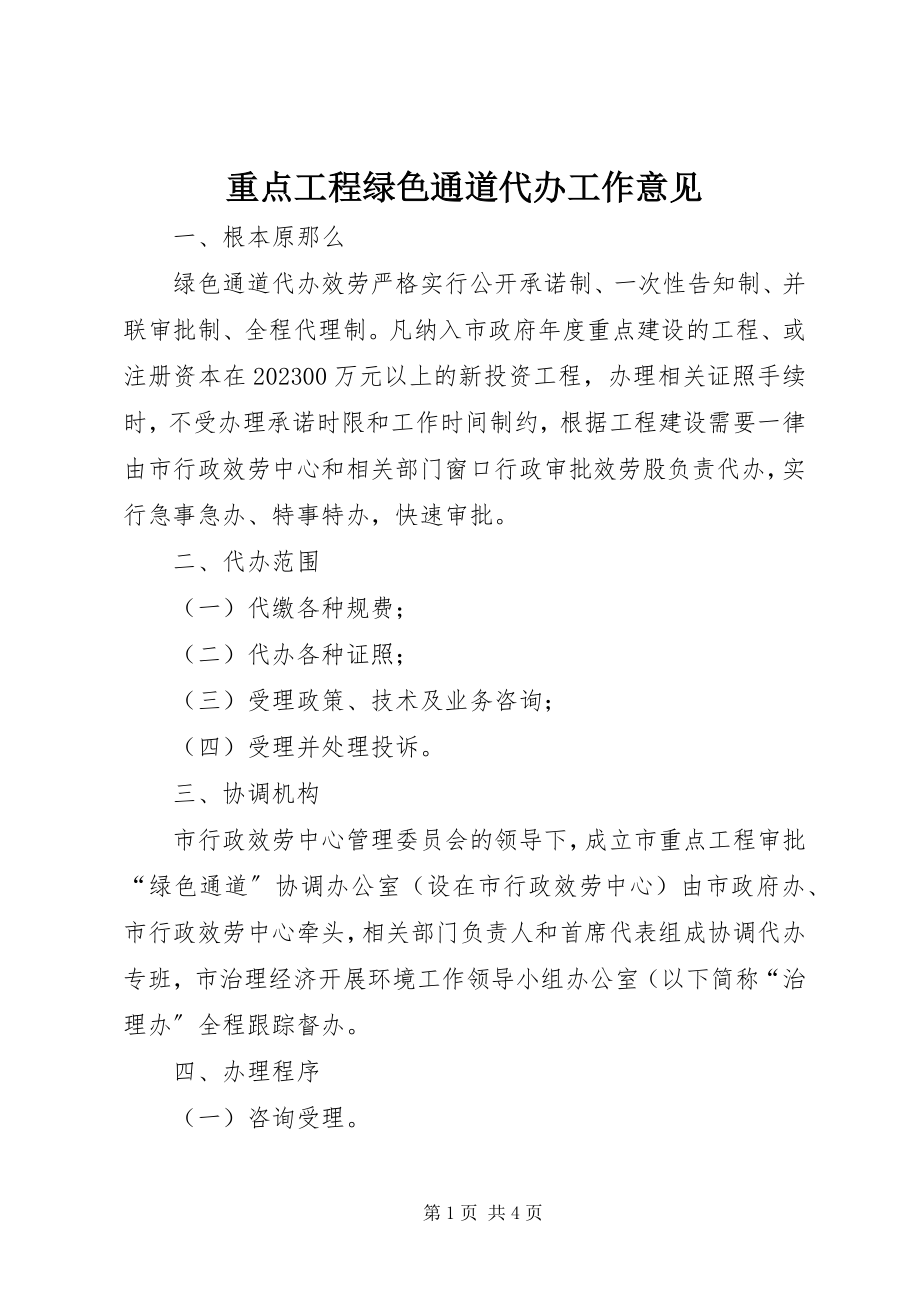 2023年重点项目绿色通道代办工作意见.docx_第1页