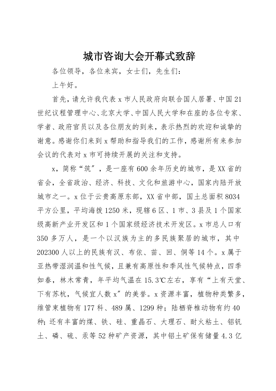 2023年城市咨询大会开幕式致辞新编.docx_第1页