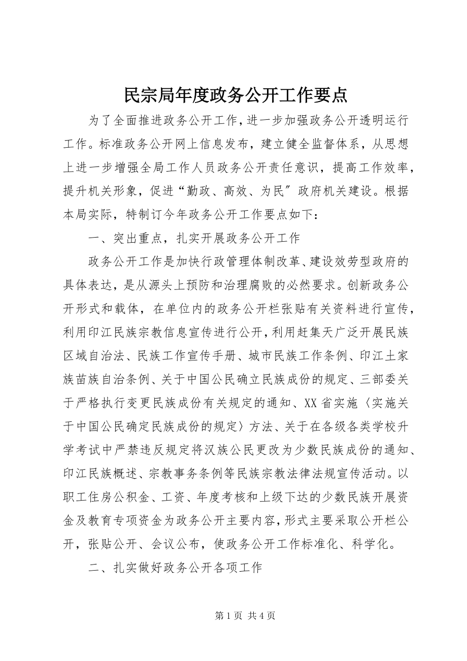 2023年民宗局度政务公开工作要点.docx_第1页