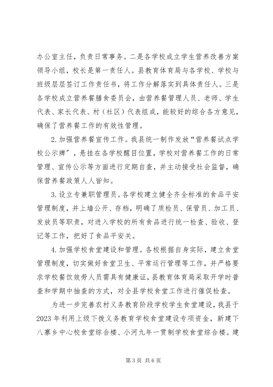 2023年义务教育营养改善计划实施汇报.docx_第3页