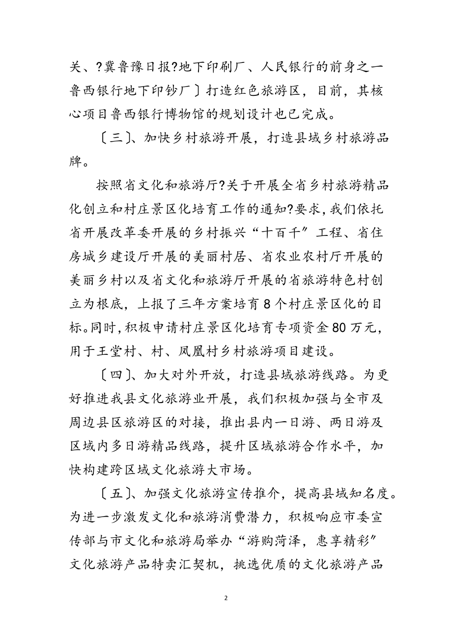 2023年创建文化旅游名县和乡村文化振兴发言稿范文.doc_第2页