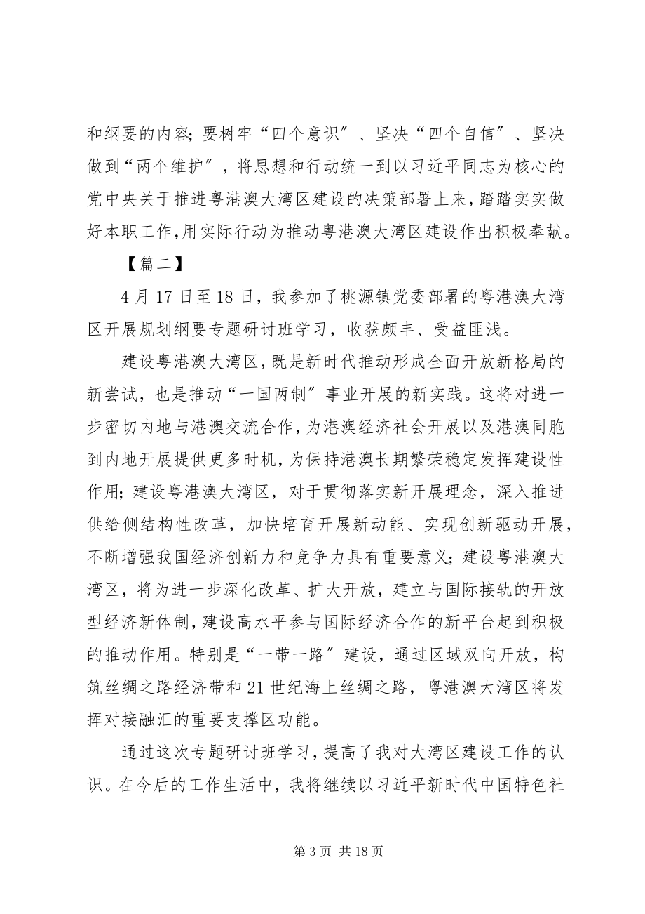 2023年学习《粤港澳大湾区发展规划纲要》心得六篇.docx_第3页