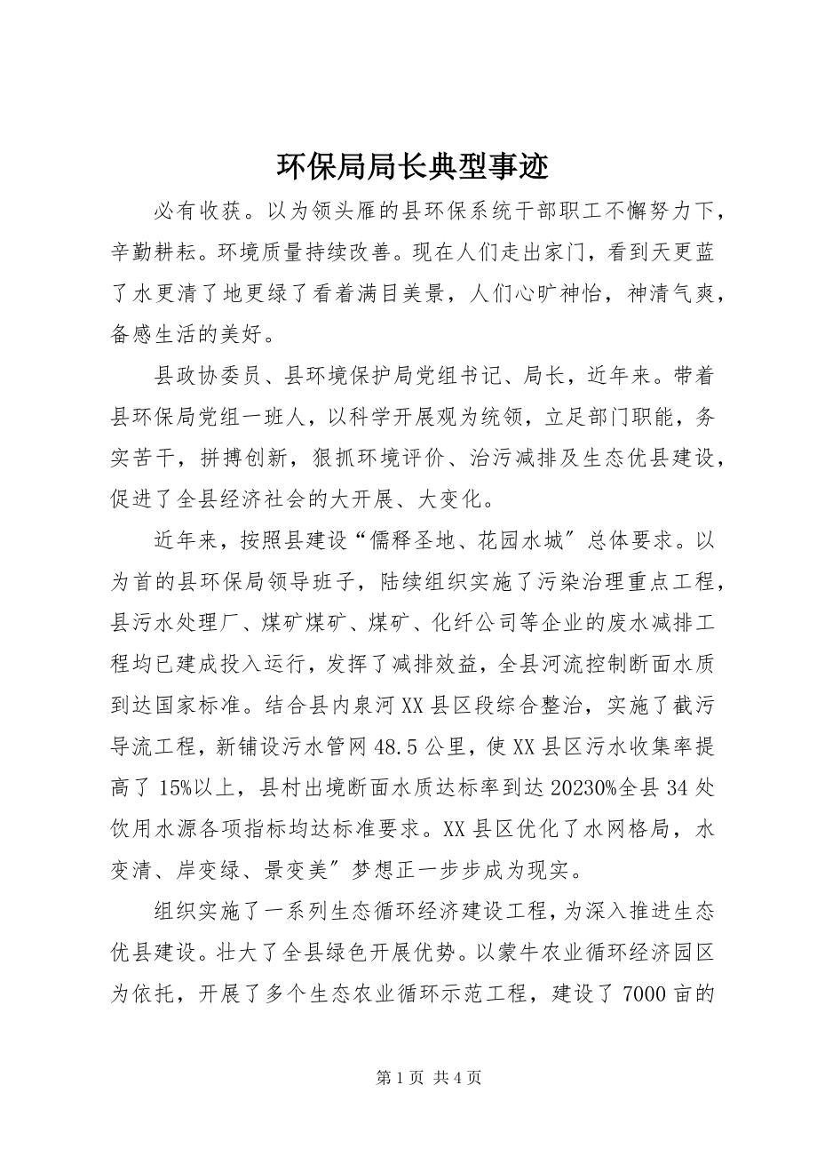 2023年环保局局长典型事迹.docx_第1页