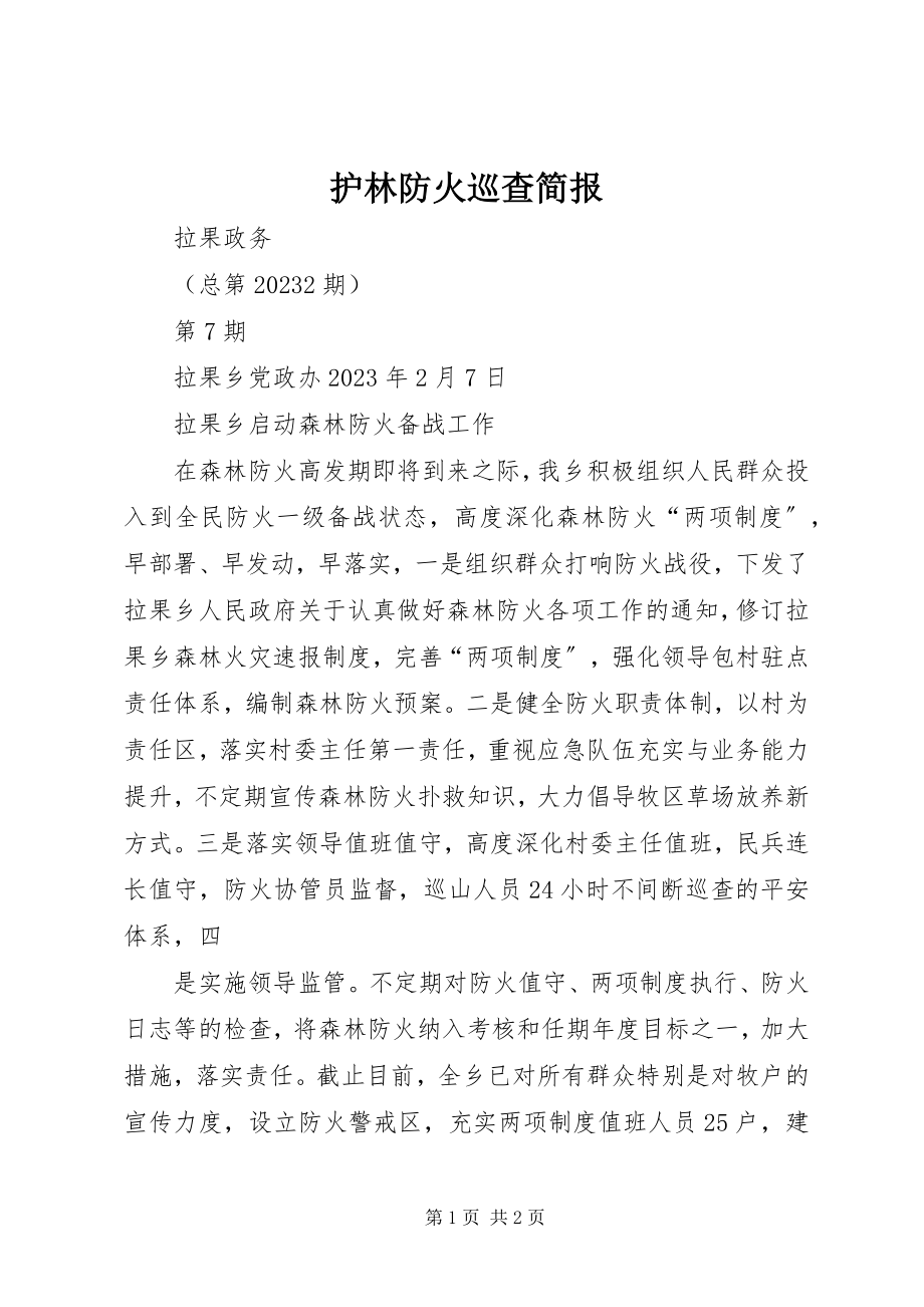 2023年护林防火巡查简报.docx_第1页