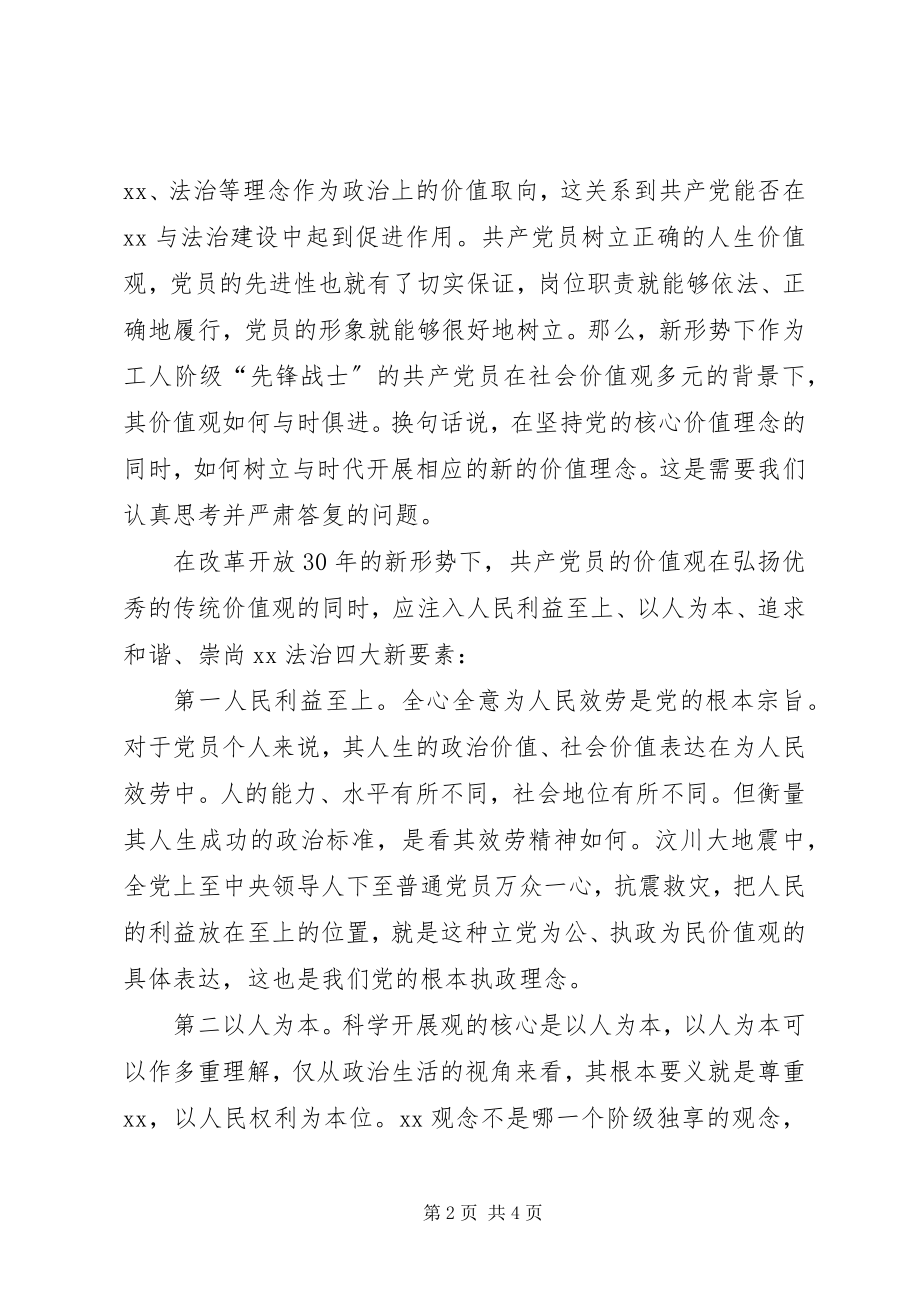 2023年改革开放某年新形势下的共产党员价值观思想汇报.docx_第2页