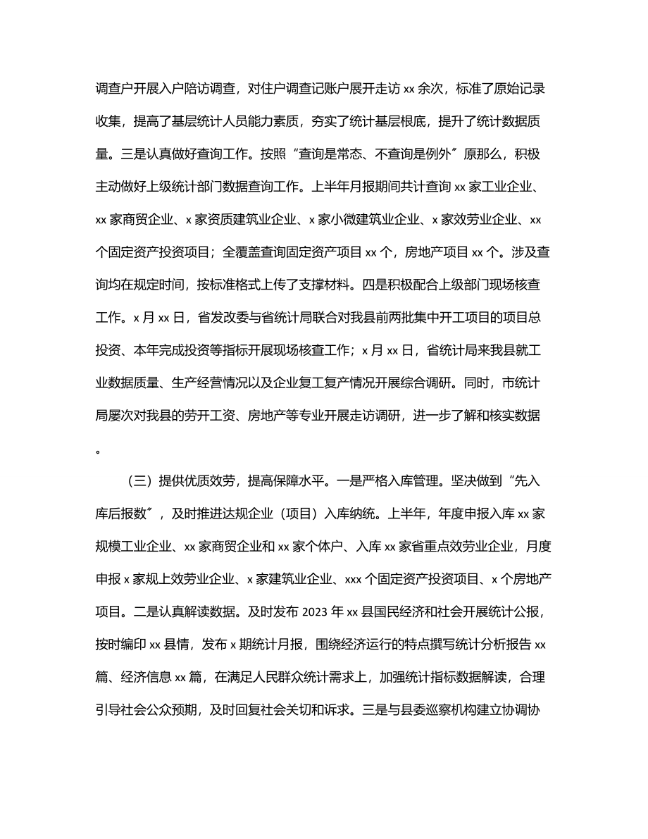 统计局2023年上半年工作总结和下半年工作打算（区县）.docx_第2页