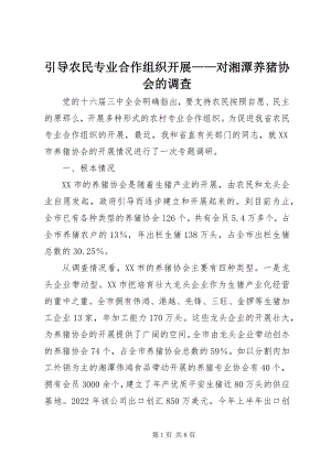 2023年引导农民专业合作组织发展对湘潭养猪协会的调查.docx