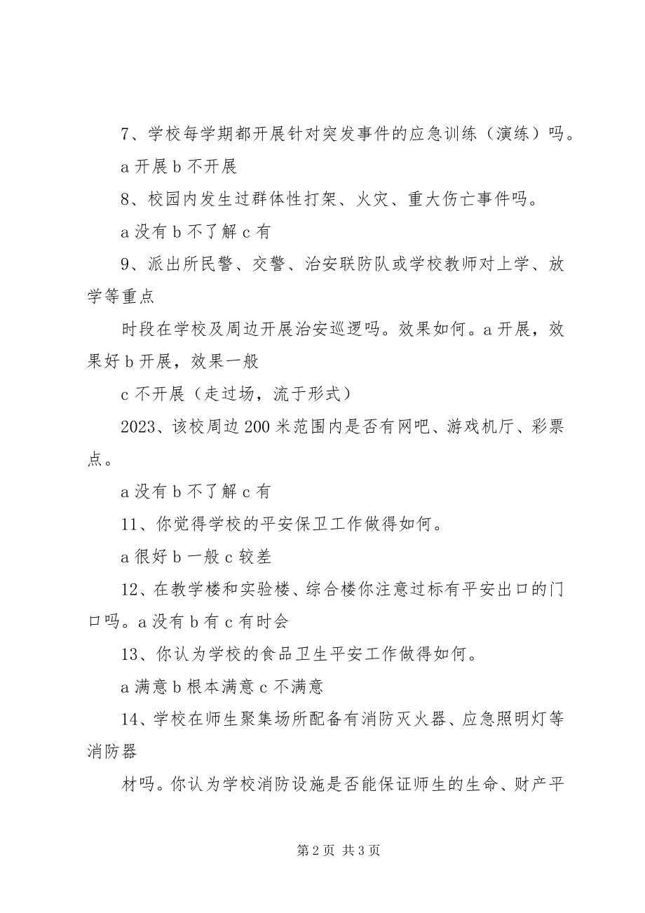 2023年建设和谐校园调查问卷.docx_第2页