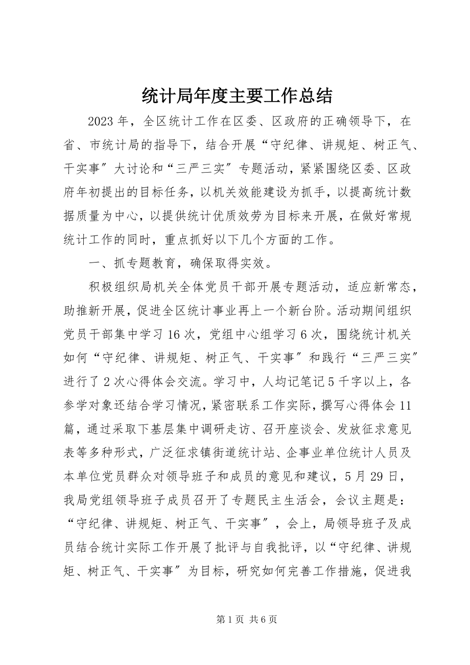 2023年统计局年度主要工作总结.docx_第1页