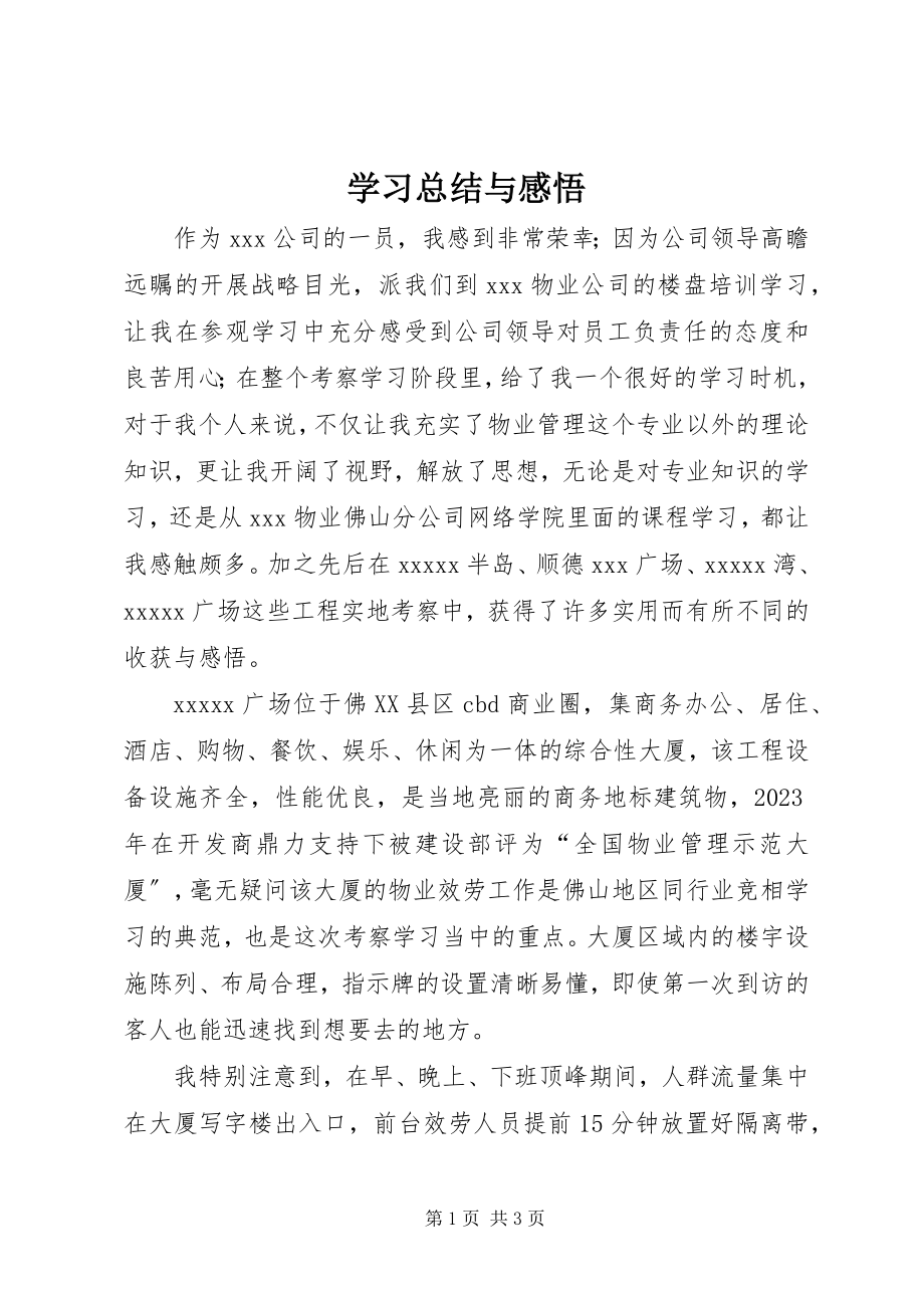 2023年学习总结与感悟.docx_第1页