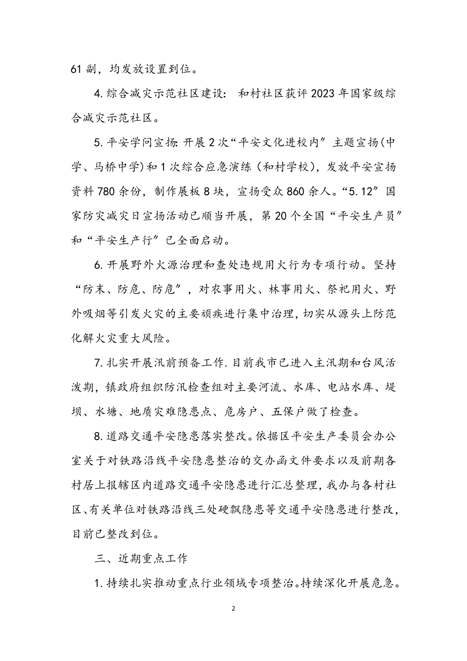 2023年某镇安全生产与应急管理工作汇报.docx_第2页