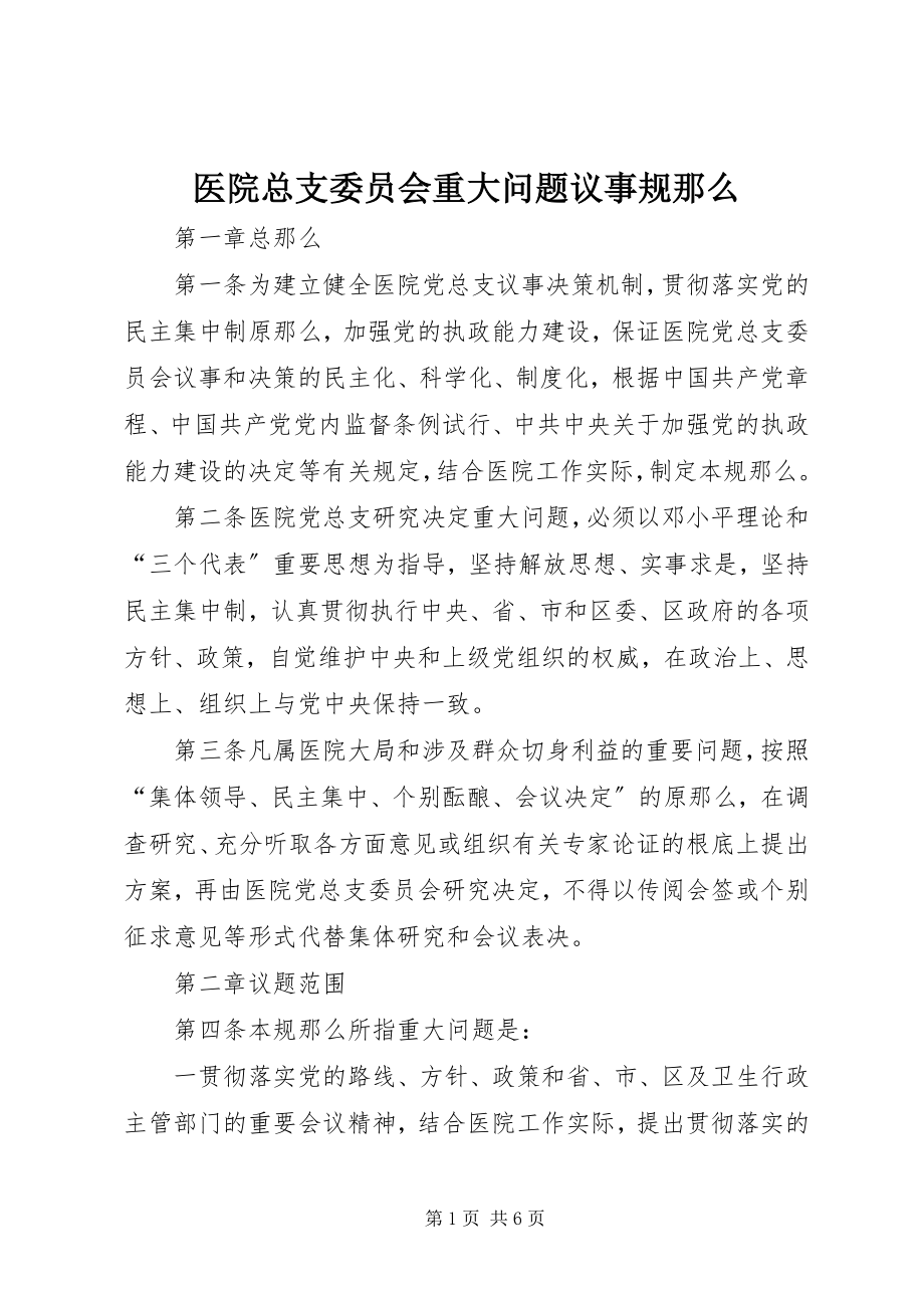 2023年医院总支委员会重大问题议事规则.docx_第1页