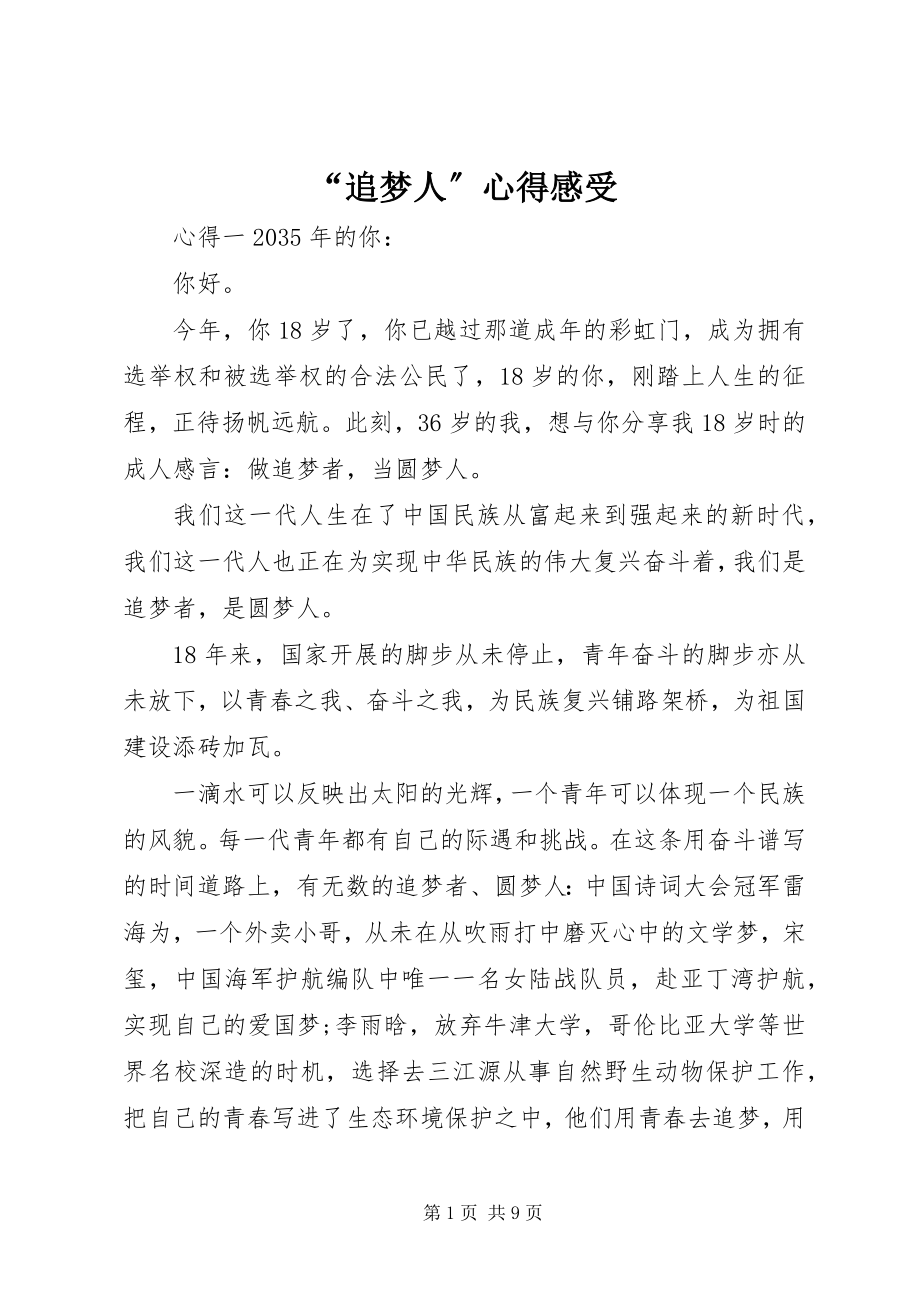 2023年追梦人心得感受.docx_第1页