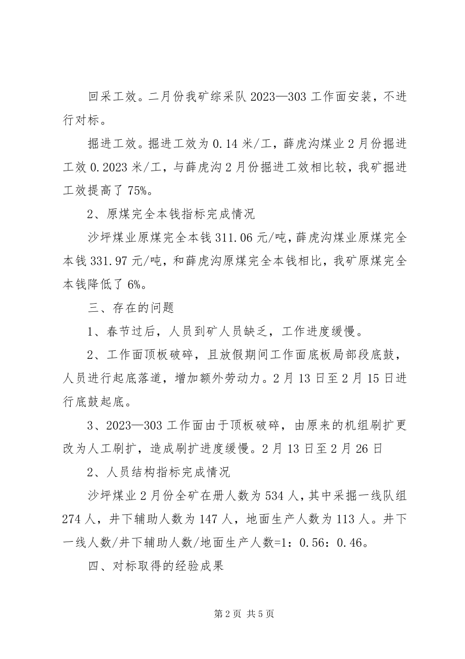 2023年沙坪煤业二月份对标总结.docx_第2页