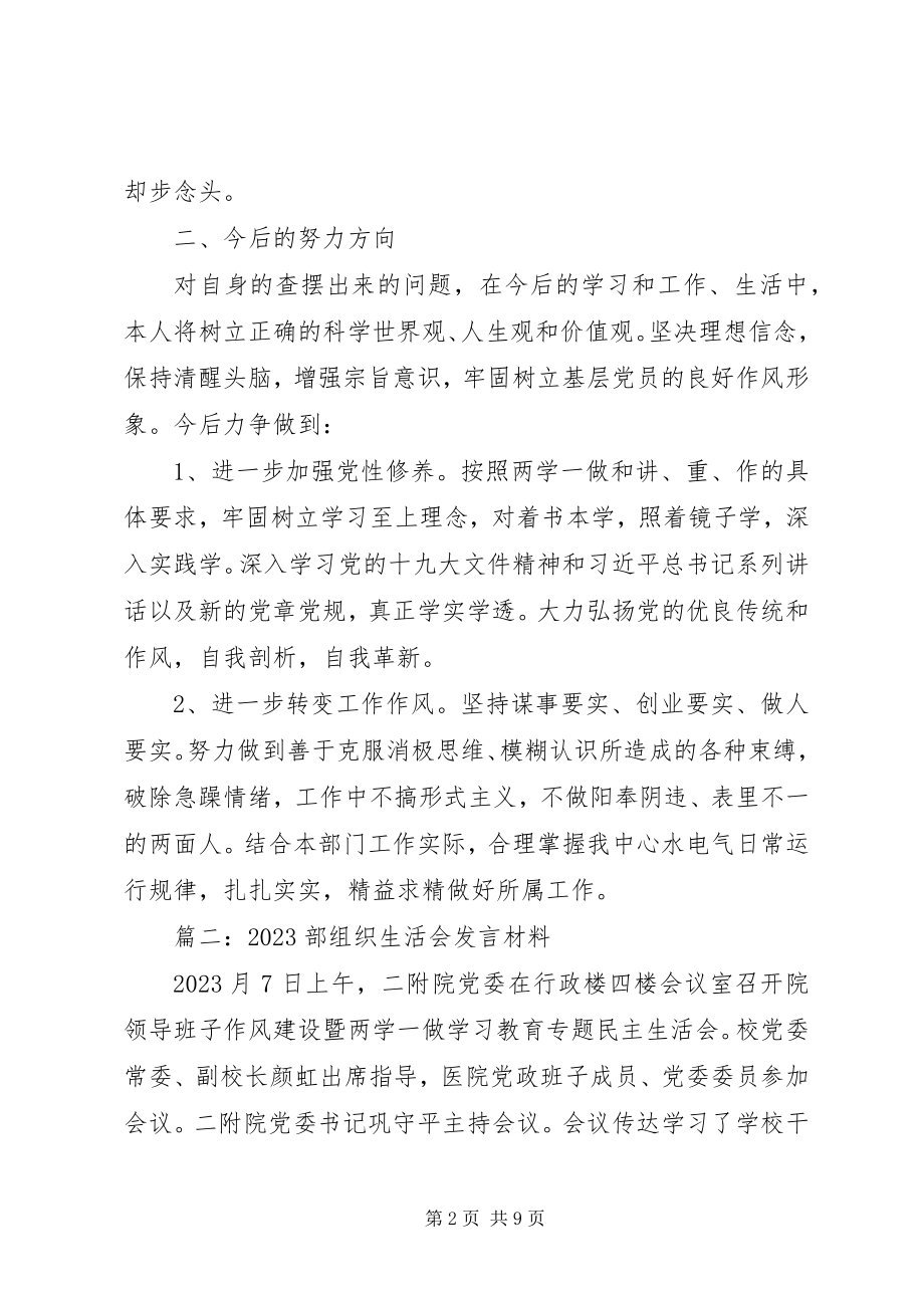 2023年党支部组织生活会材料三篇.docx_第2页