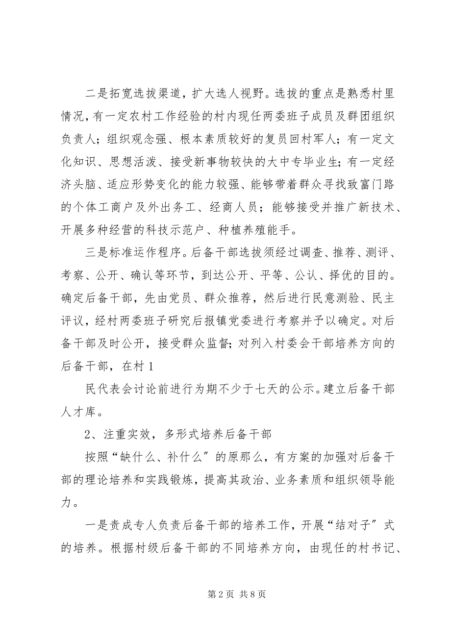 2023年村级后备干部选拔和培养工作实践与思考.docx_第2页