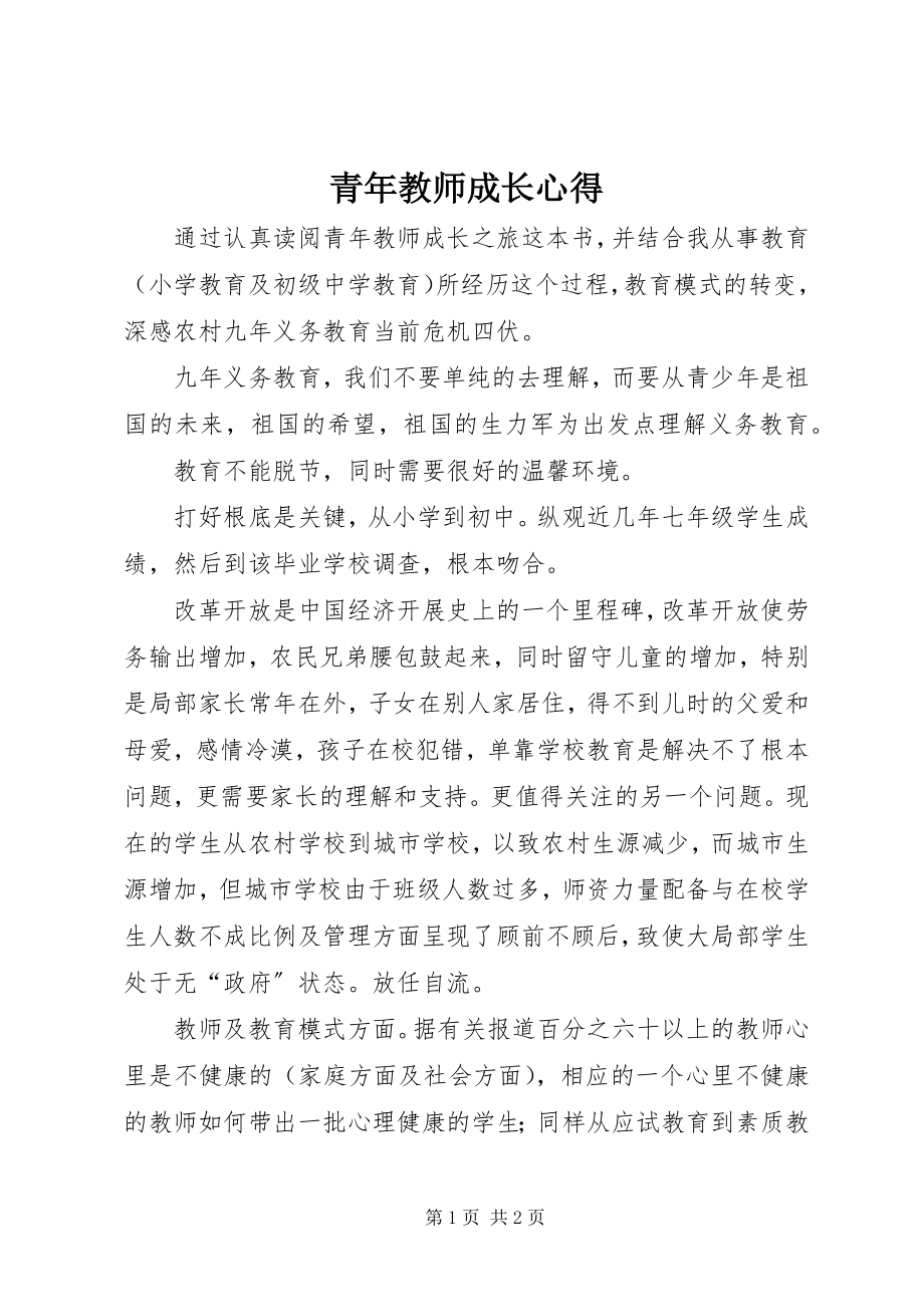 2023年青年教师成长心得.docx_第1页