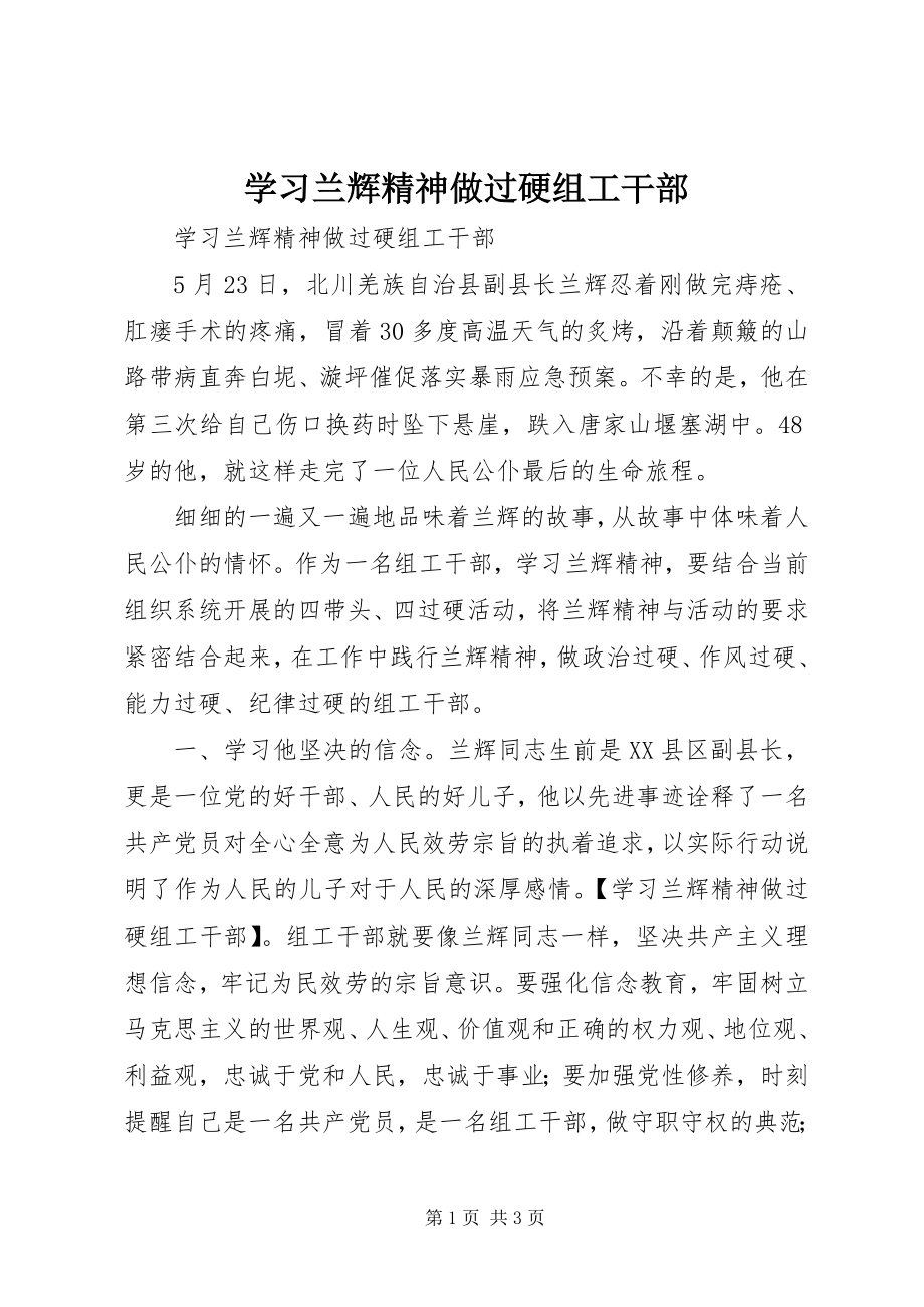 2023年学习兰辉精神做过硬组工干部.docx_第1页