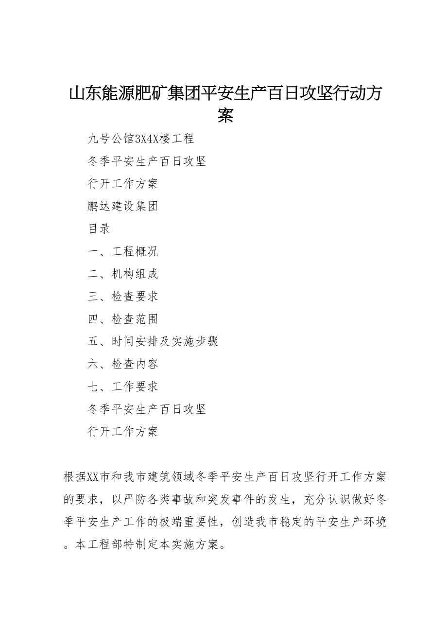 2023年山东能源肥矿集团安全生产百日攻坚行动方案 3.doc_第1页