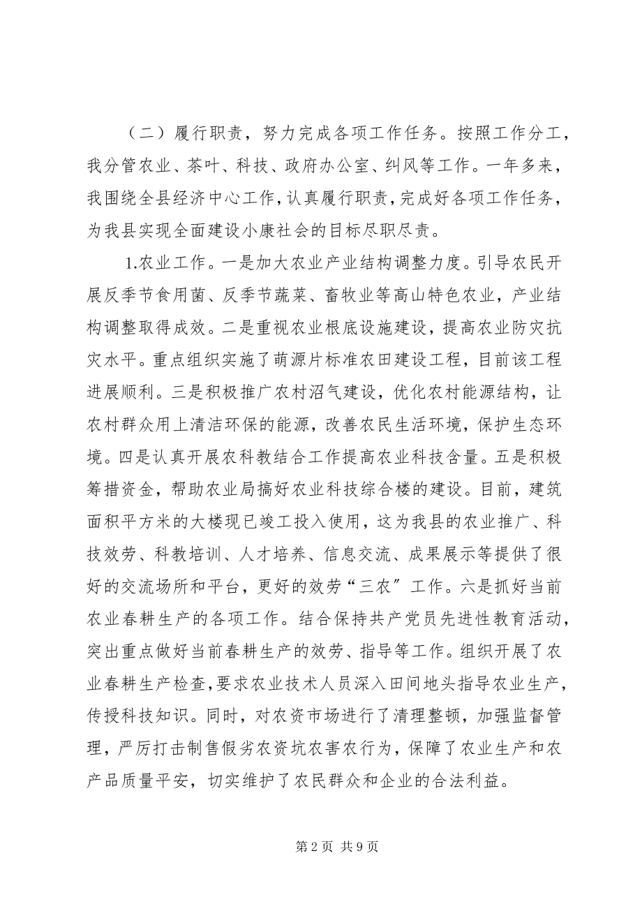 2023年专题民主生活会发言提纲（副县长）.docx_第2页