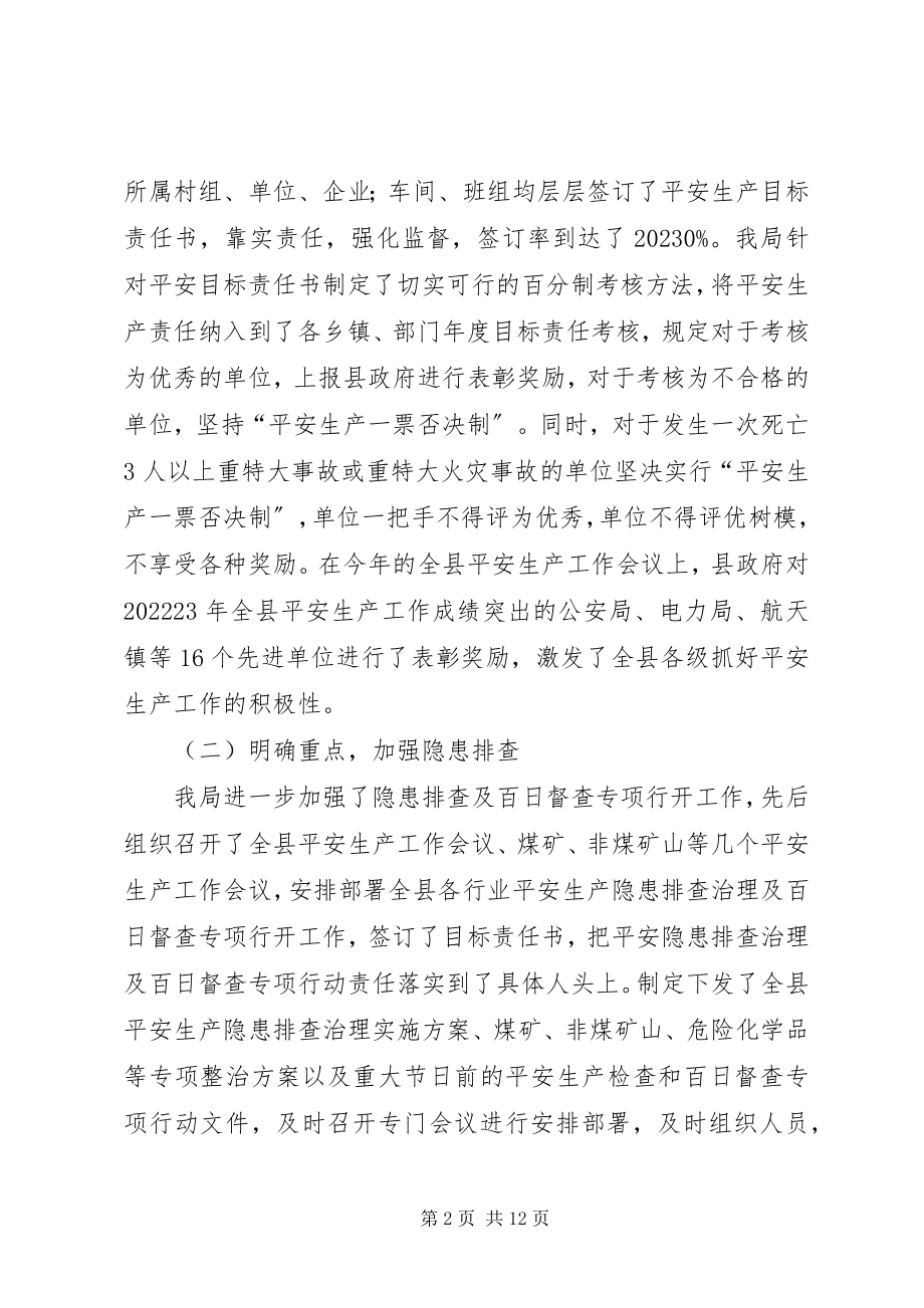 2023年安监局上半年工作总结及下半年思路新编.docx_第2页