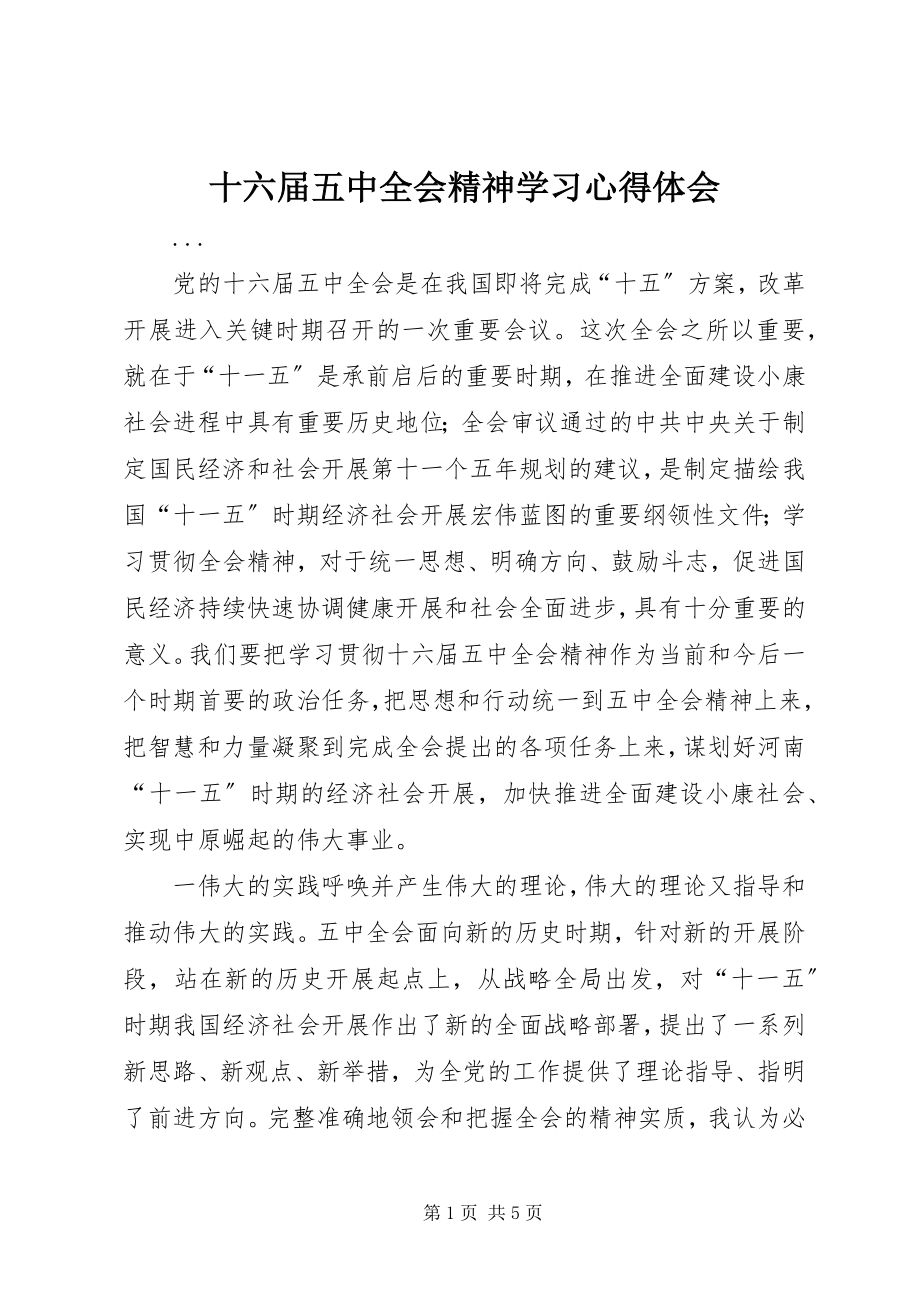 2023年十六届五中全会精神学习心得体会.docx_第1页