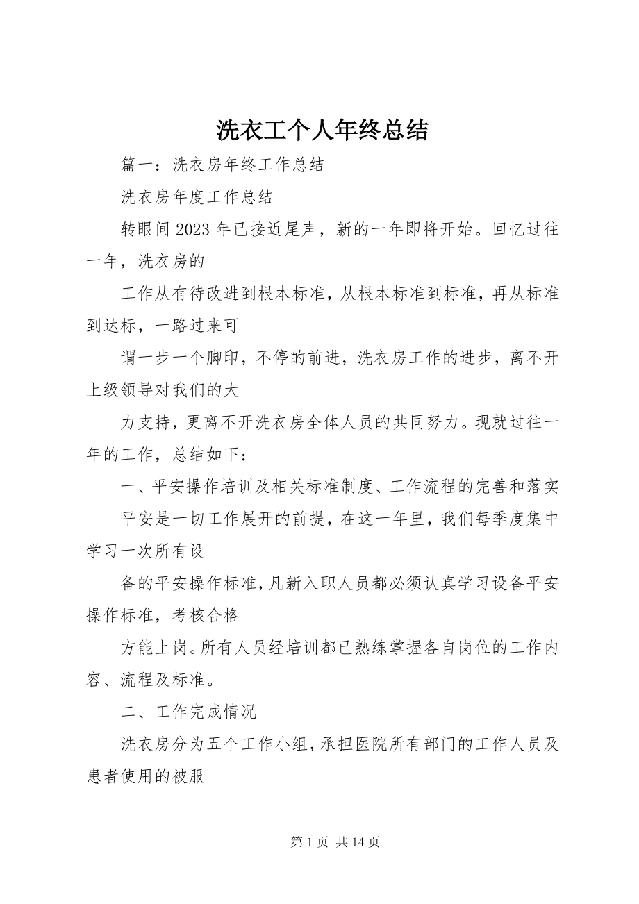 2023年洗衣工个人年终总结.docx_第1页