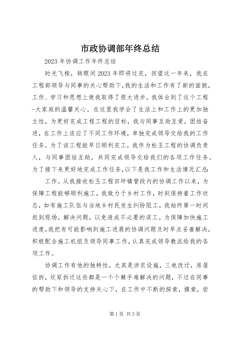 2023年市政协调部年终总结.docx_第1页