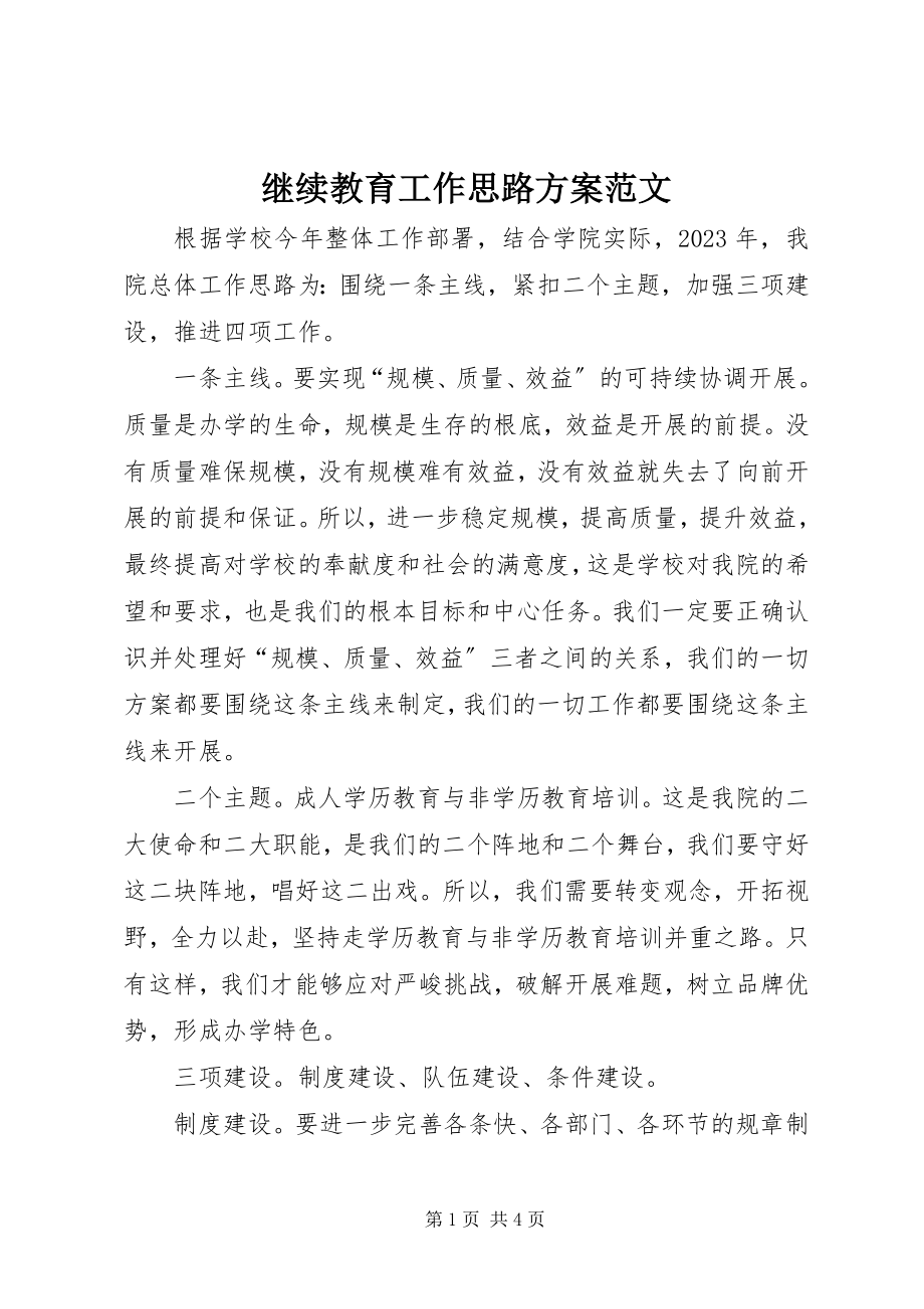 2023年继续教育工作思路计划.docx_第1页