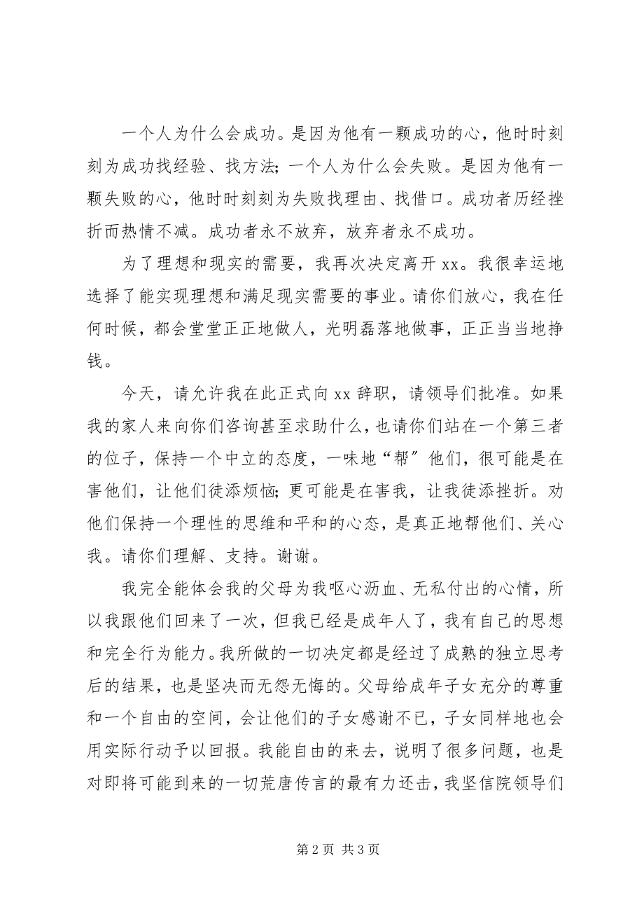 2023年医院医生辞职书.docx_第2页